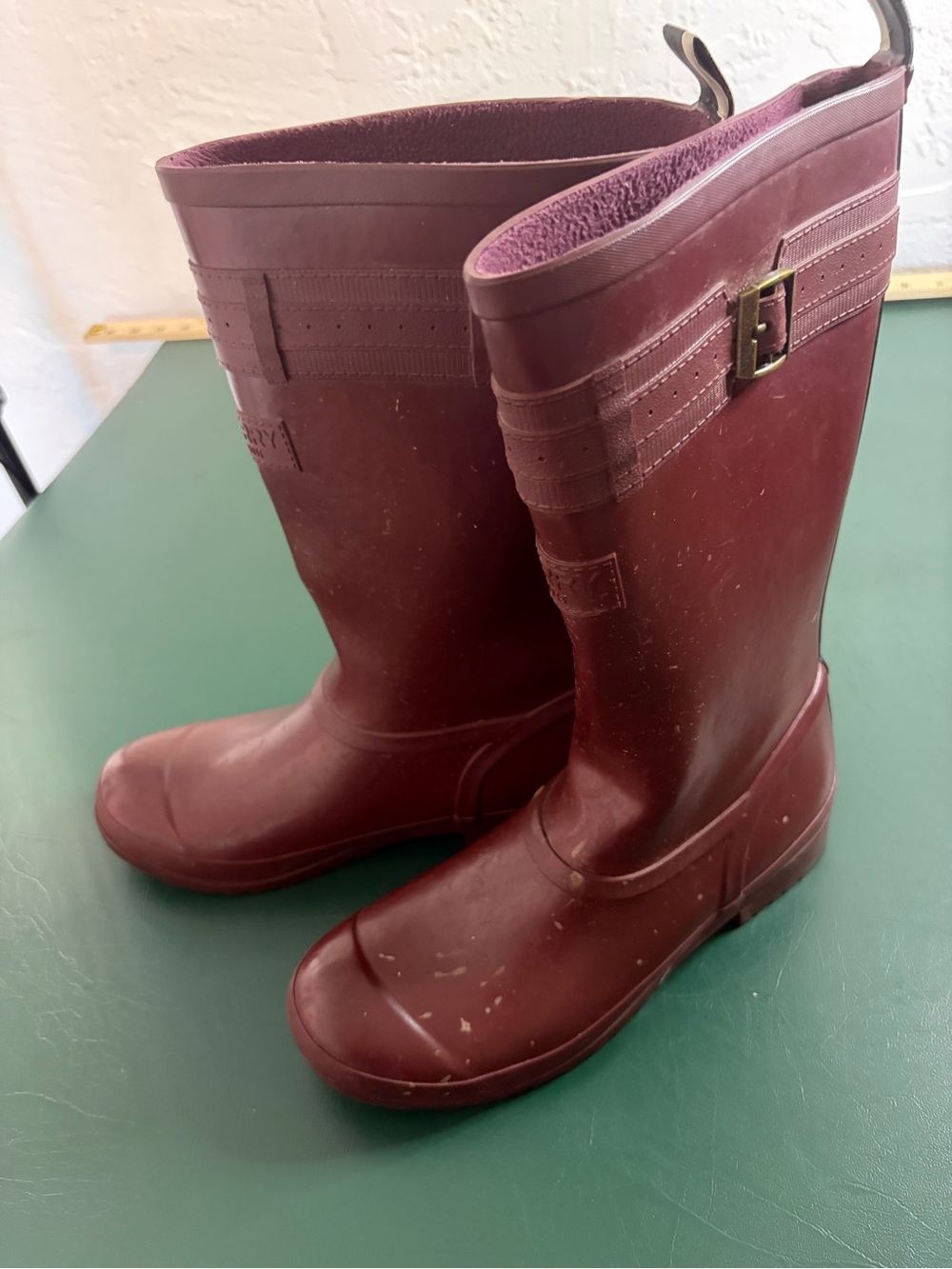 Sperry Women’s Burgundy Rain Boots - Classic Waterproof Pull-On